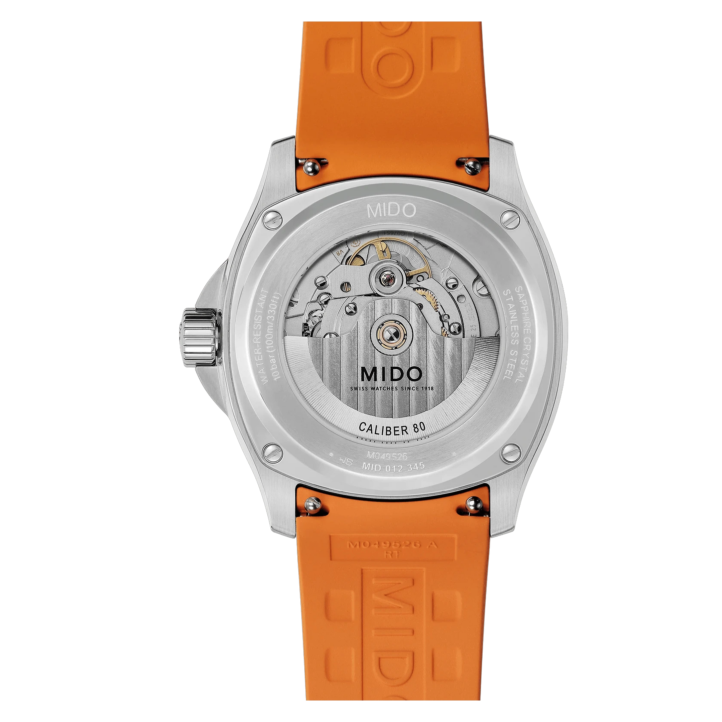 MIDO Multifort TV Big Date Grey Dial Orange Rubber Strap Men's Watch – M049.526.17.081.00