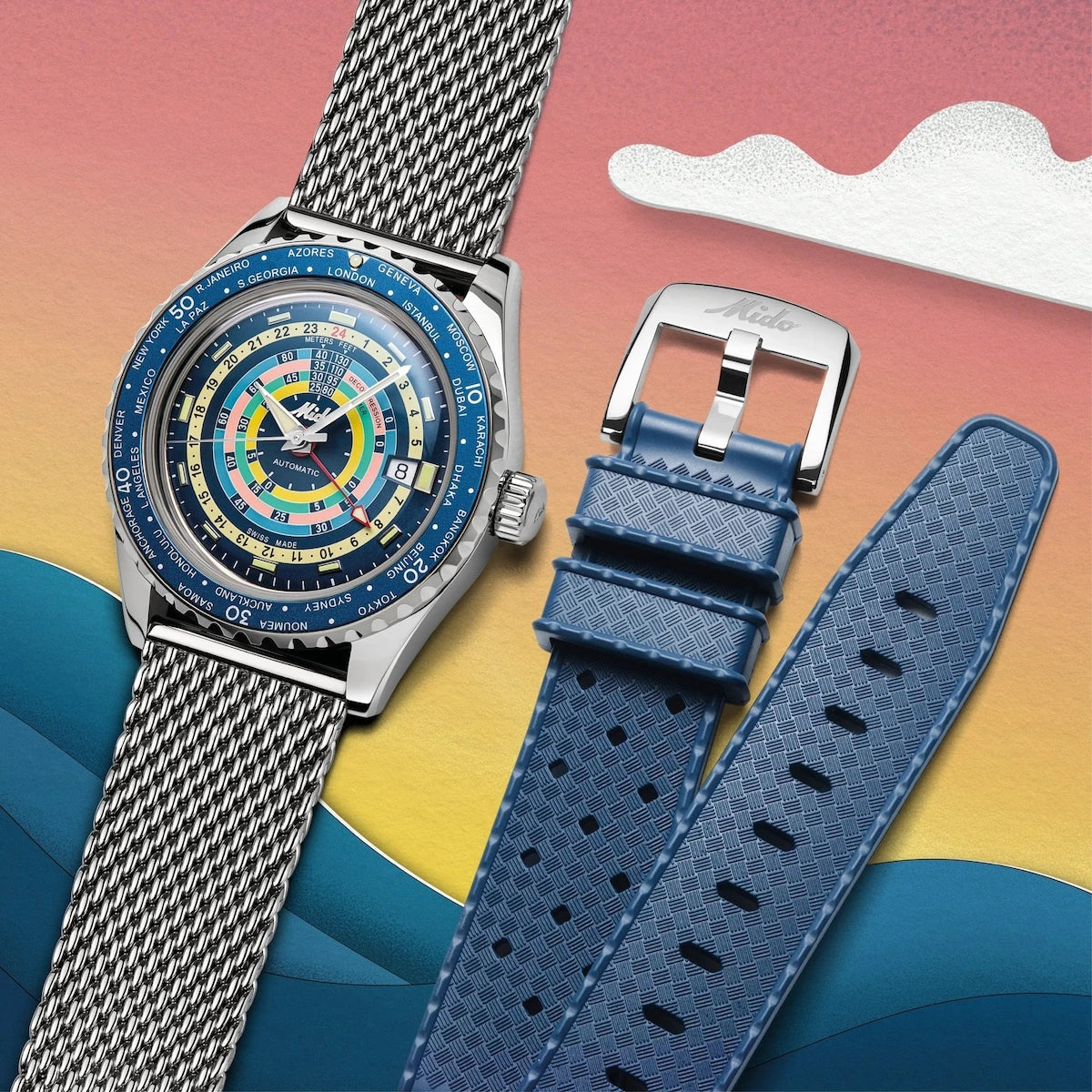 Mido Ocean Star Decompression World Timer Men's Watch | M026.829.17.041.00
