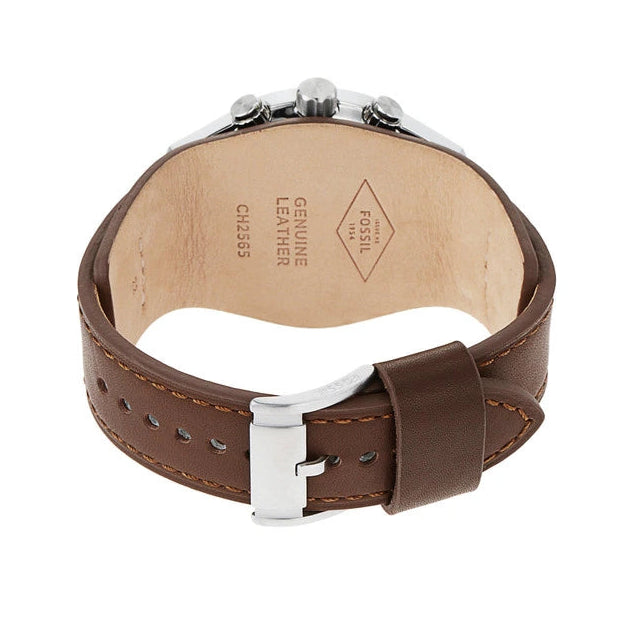 Fossil Coachman Chronograph Brown Dial Brown Leather Strap Men's Watch – CH2565
