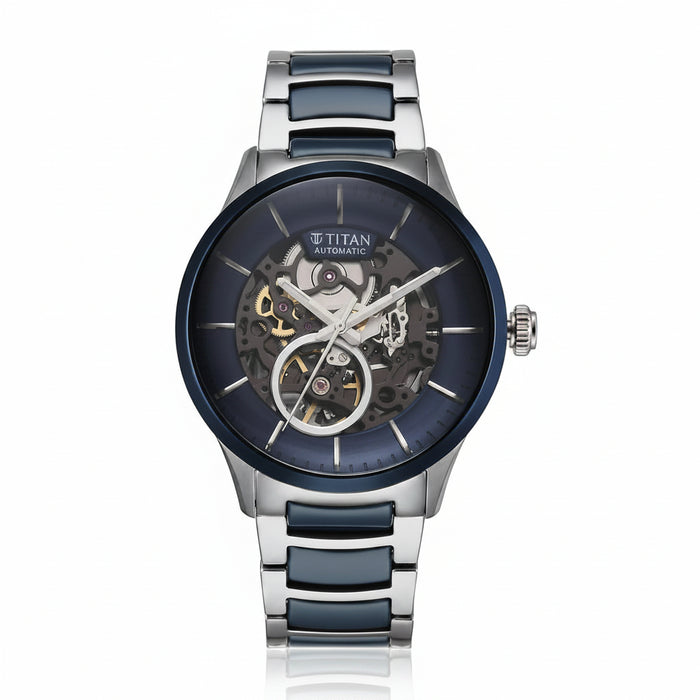 Titan Ceramic Fusion Automatic Blue Dial Men’s Watch – NU90174KD02