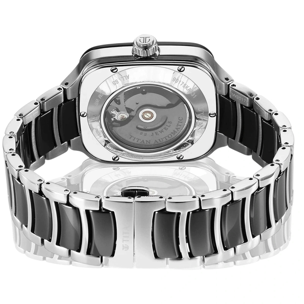Titan Ceramic Fusion Automatic Black Skeleton Dial Two-Tone Men's Watch – 90175KD01