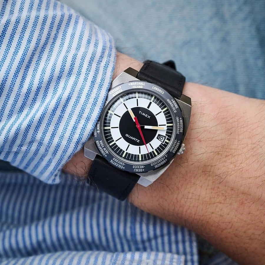 Timex World Time 1972 Reissue Black Dial Men's Watch – TW2V69500