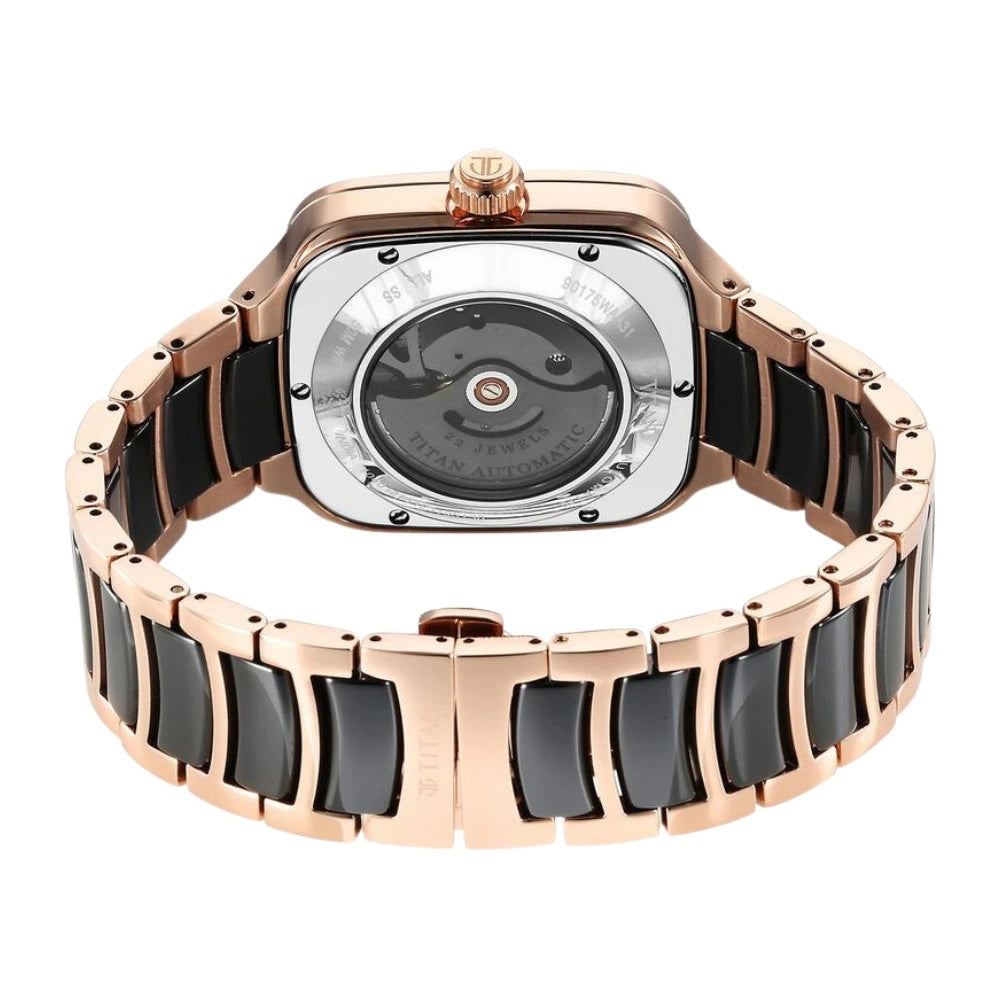 Titan Ceramic Fusion Skeleton Black Dial Automatic Men's Watch – 90175KD03