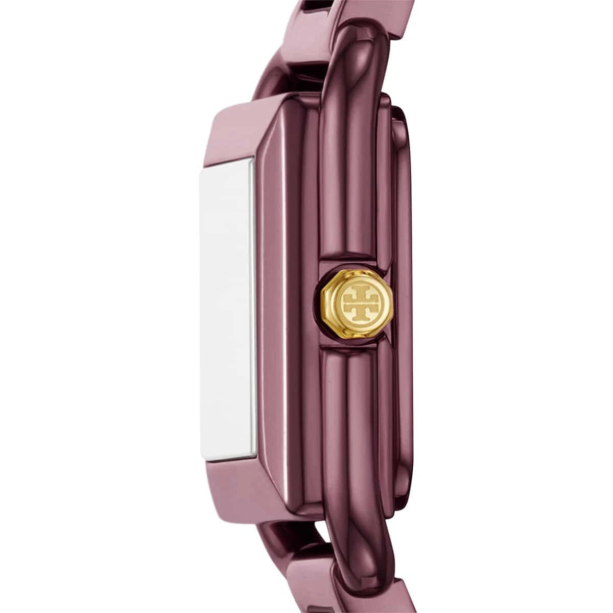 Tory Burch Kira Square Purple Dial Gold-Tone Stainless Steel Ladies Watch – TBW6024