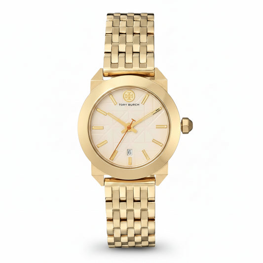 Tory Burch Whitney Ivory Dial Gold-Tone Stainless Steel Ladies Watch – TBW8000