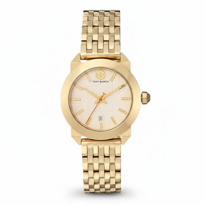 Tory Burch Whitney Ivory Dial Gold-Tone Stainless Steel Ladies Watch – TBW8000