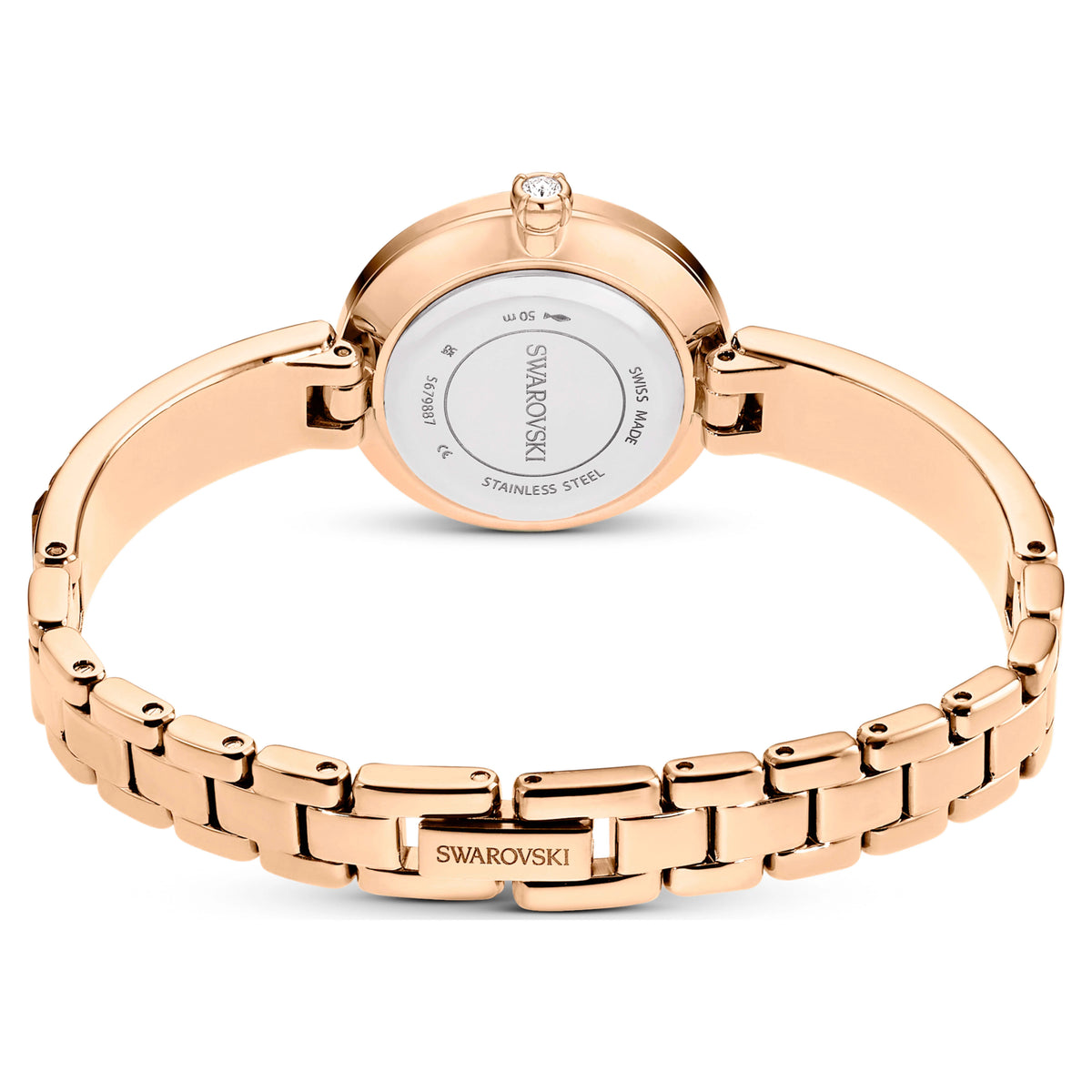 Swarovski Matrix Bangle Grey Dial Rose Gold-Tone Watch – 5679887