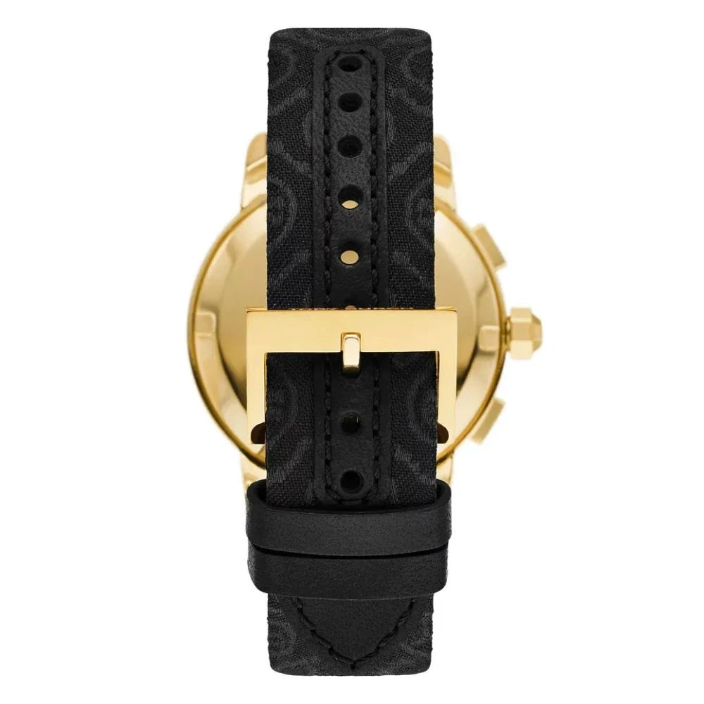 Tory Burch The Tory Chronograph Black Dial Black T Monogram Strap Ladies Watch – TBW1055
