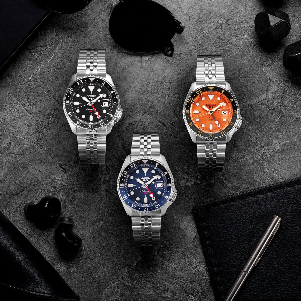 Seiko 5 Sports SKX GMT Orange Dial Automatic Men's Watch – SSK005
