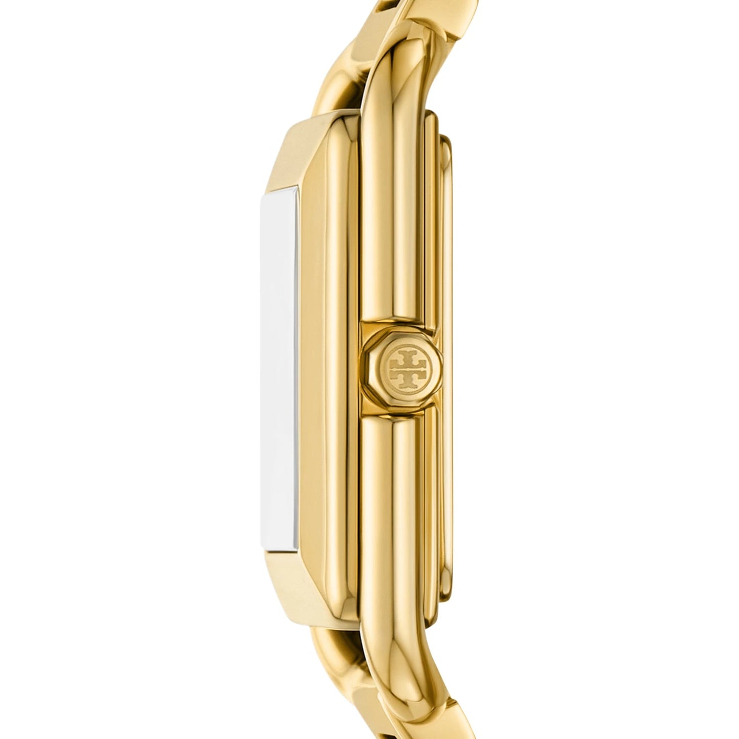 Tory Burch Kira Square Ivory Dial Gold-Tone Stainless Steel Ladies Watch – TBW6020