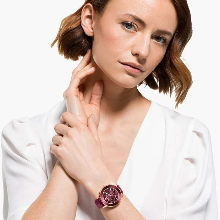 Swarovski Octea Lux Chrono Red Dial Ladies Watch – 5547642