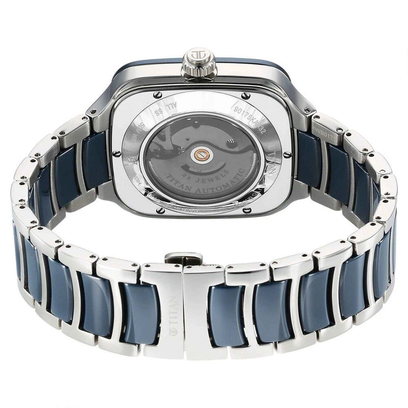 Titan Ceramic Fusion Skeleton Blue Dial Automatic Men's Watch – 90175KD02