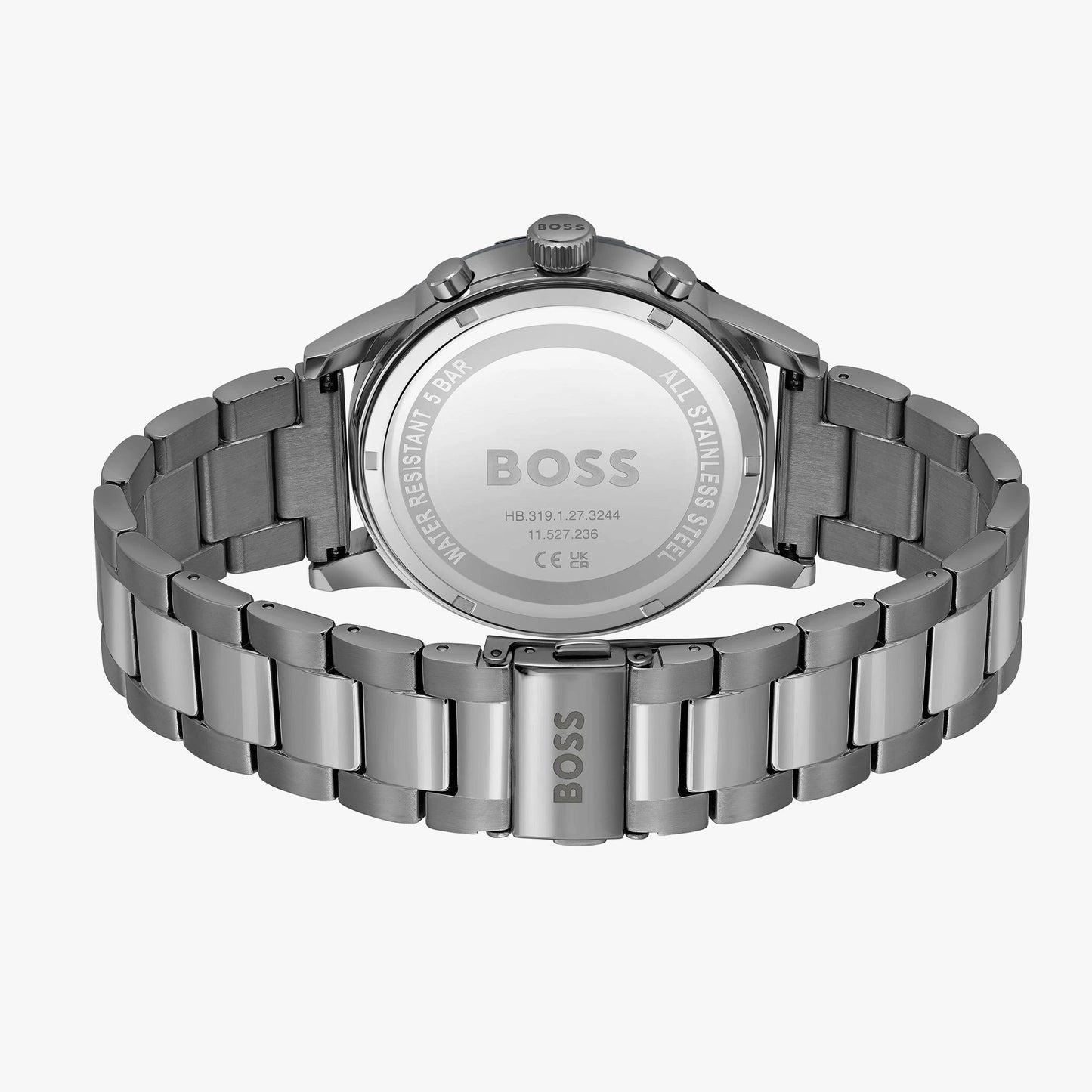 BOSS Solgrade Solar Black & Olive Dial Stainless Steel Men's Watch – 1514034