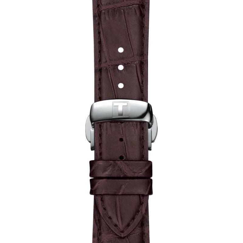 Tissot Gentleman Silver Dial Brown Leather Strap Men's Watch – T127.407.16.031.01