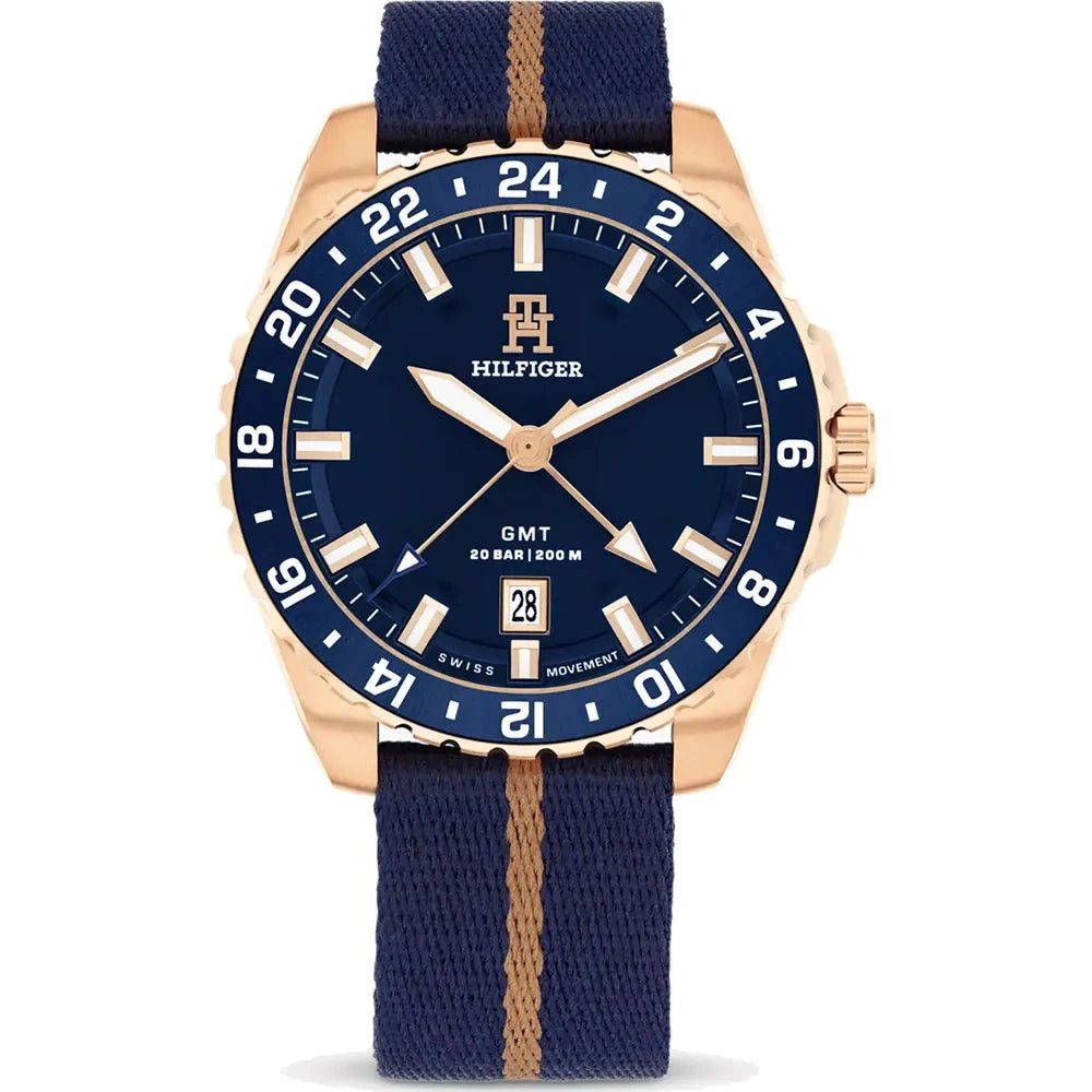 Tommy Hilfiger TH85 GMT Blue Dial Men's Watch – 1792130