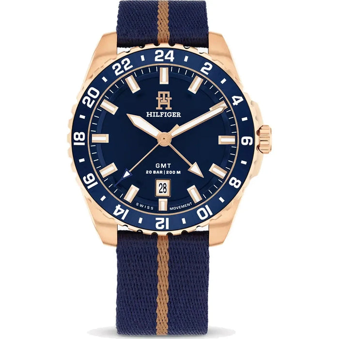 Tommy Hilfiger TH85 GMT Blue Dial Men's Watch – 1792130