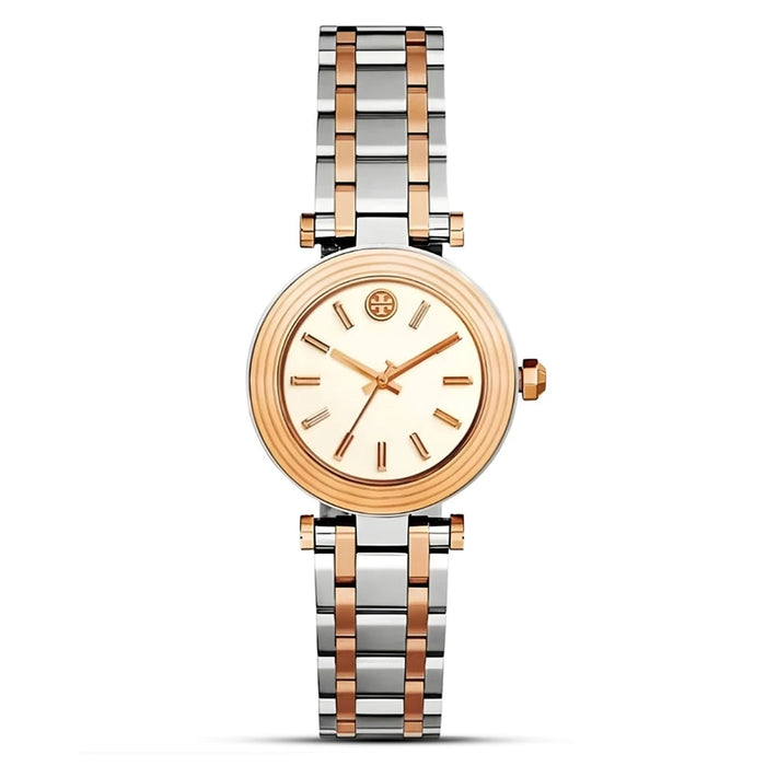 Tory Burch White Dial Two-Tone Stainless Steel Ladies Watch – TBW9011