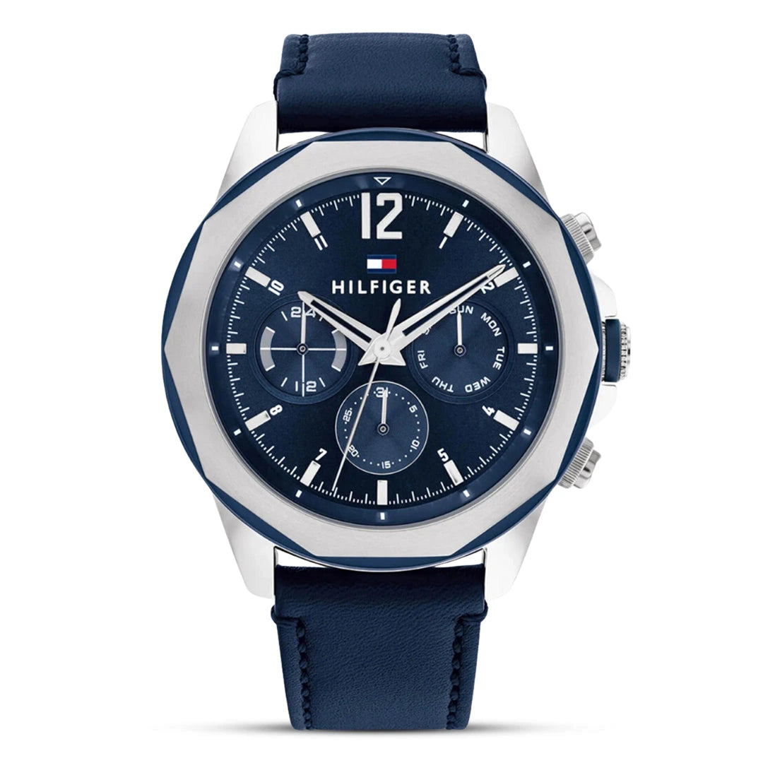 Tommy Hilfiger Lars Blue Dial Leather Men's Watch – 1792063
