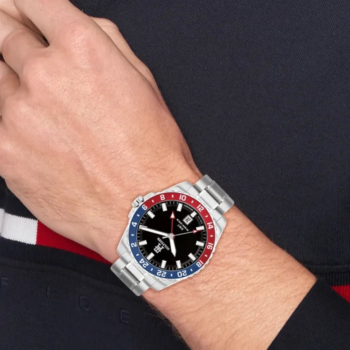 Tommy Hilfiger TH85 GMT Black Dial Men's Watch – 1792131
