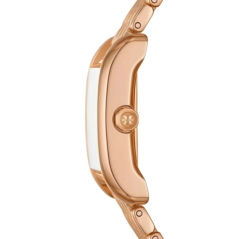 Tory Burch The Eleanor Mother of Pearl Dial Rose Gold Stainless Steel Ladies Watch – TBW1079