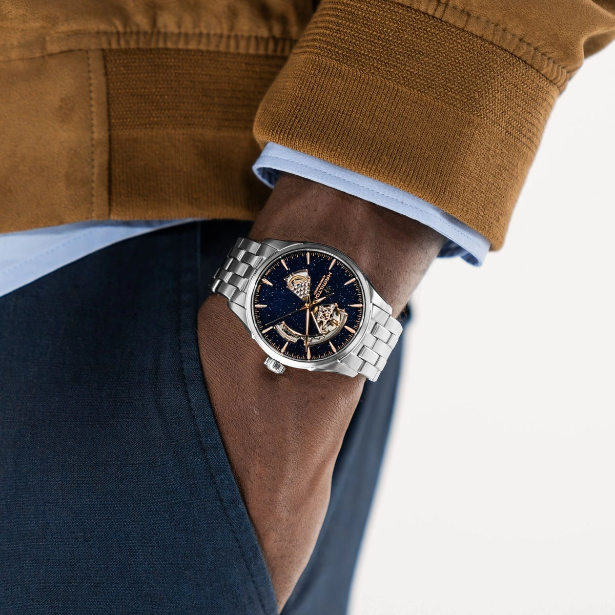 Hamilton Jazzmaster Open Heart Blue Dial Automatic Men's Watch – H32705140