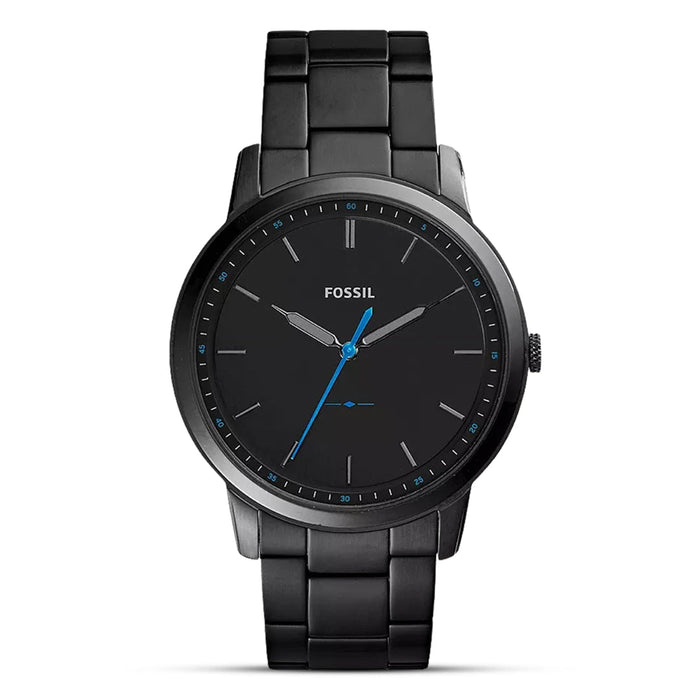 Fossil Minimalist Slim Black Dial Black Stainless Steel Men's Watch – FS5308