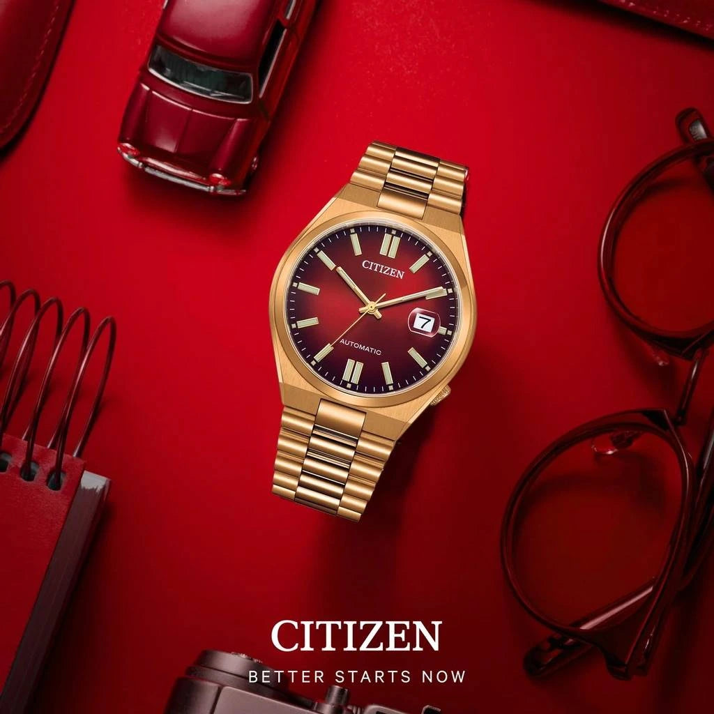 Citizen Tsuyosa Red Dial Rose Gold-Tone Automatic Men's Watch – NJ0153-82X