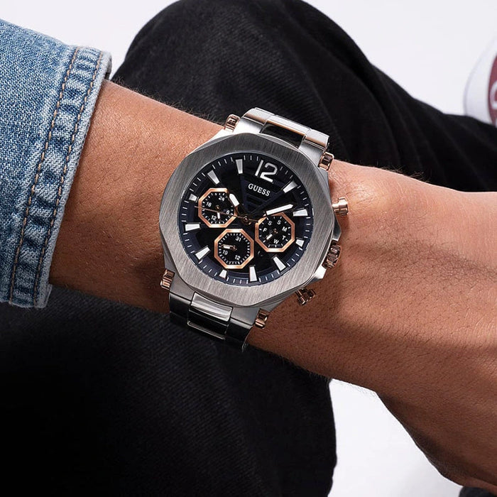GUESS Edge Black Multi-Function Dial Stainless Steel Men's Watch – GW0539G1