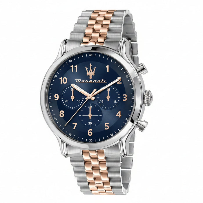 Maserati Epoca Limited Edition Blue Sunray Dial Two-Tone Stainless Steel Chronograph Men's Watch – R8873618021