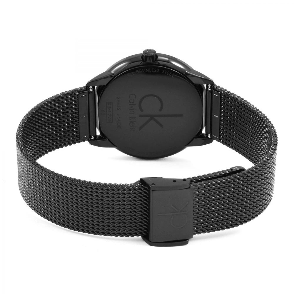 Calvin Klein CK Minimal Black Mesh Bracelet Men's Dress Watch | K3M224X1