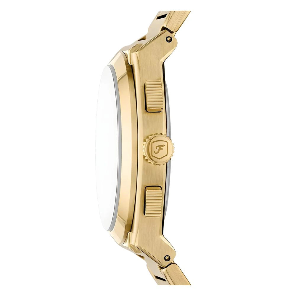 Fossil Everett Champagne Sunray Chronograph Gold-Tone Stainless Steel Men's Watch – FS6119