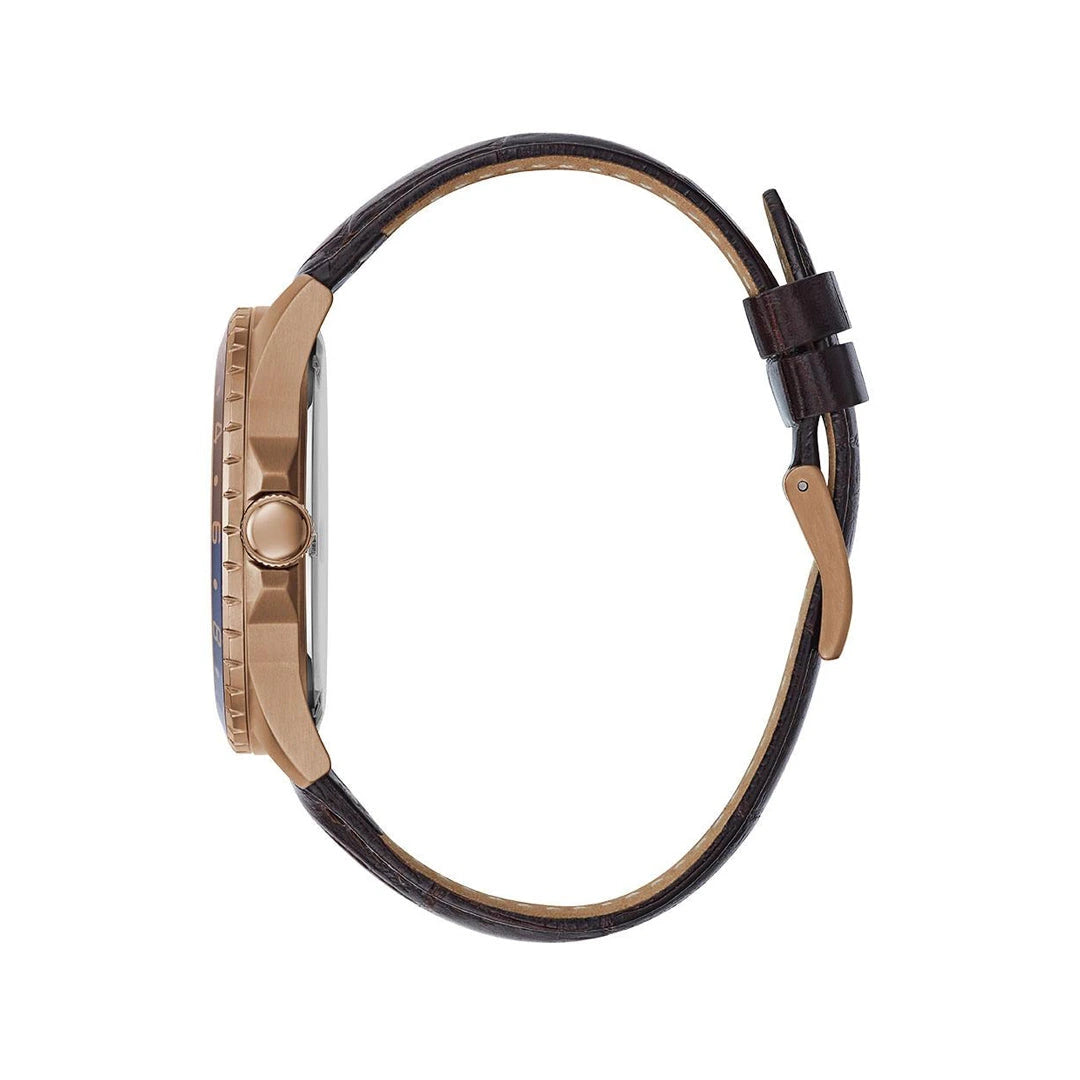 GUESS Comet Blue Dial Dark Brown Leather Band Men's Watch – GW0221G2