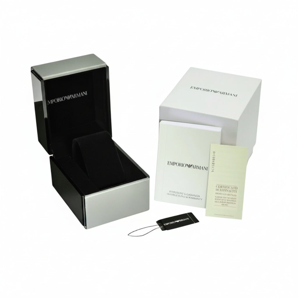 Emporio Armani Renato Chronograph Grey Dial Two-Tone Stainless Steel Men's Watch – AR11077