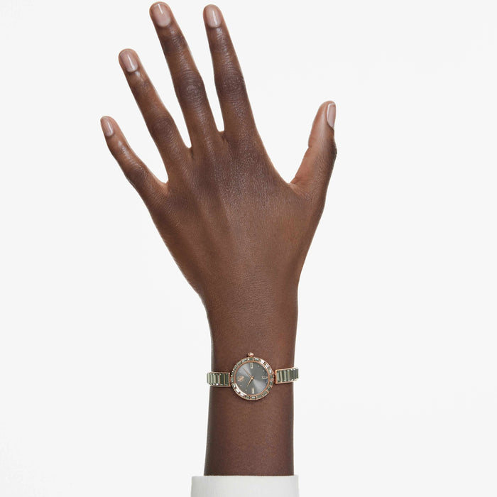 Swarovski Matrix Bangle Grey Dial Rose Gold-Tone Watch – 5679887