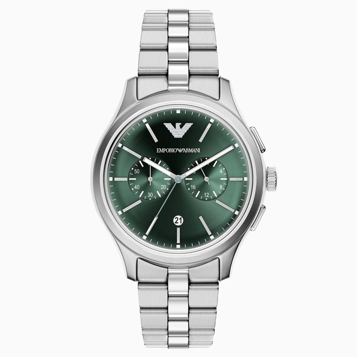Emporio Armani Dario Green Dial Chronograph Men's Watch – AR11746