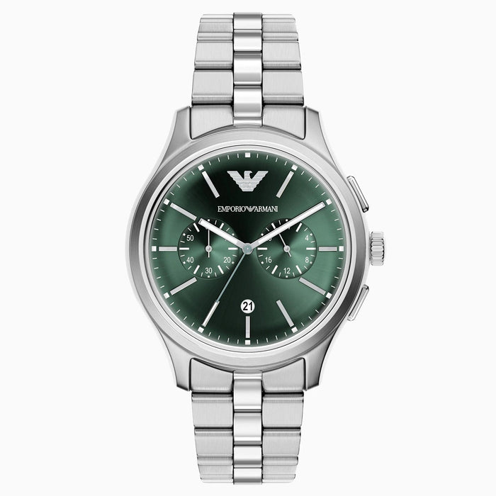 Emporio Armani Dario Green Dial Chronograph Men's Watch – AR11746