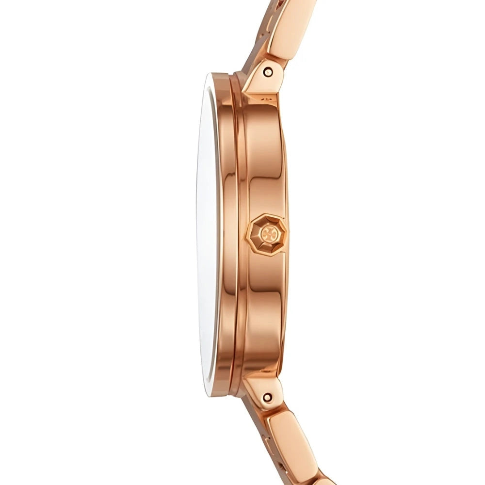 Tory Burch Reva Rose Gold Dial Rose Gold Stainless Steel Ladies Watch – TBW4028