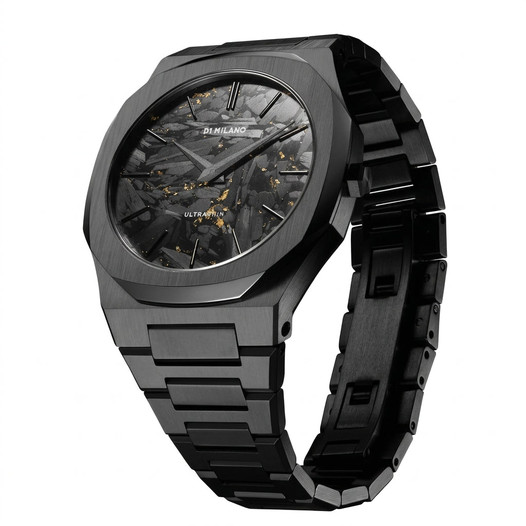 D1 Milano Ultra Thin Black DLC Men's Watch – D1-UTBJ31