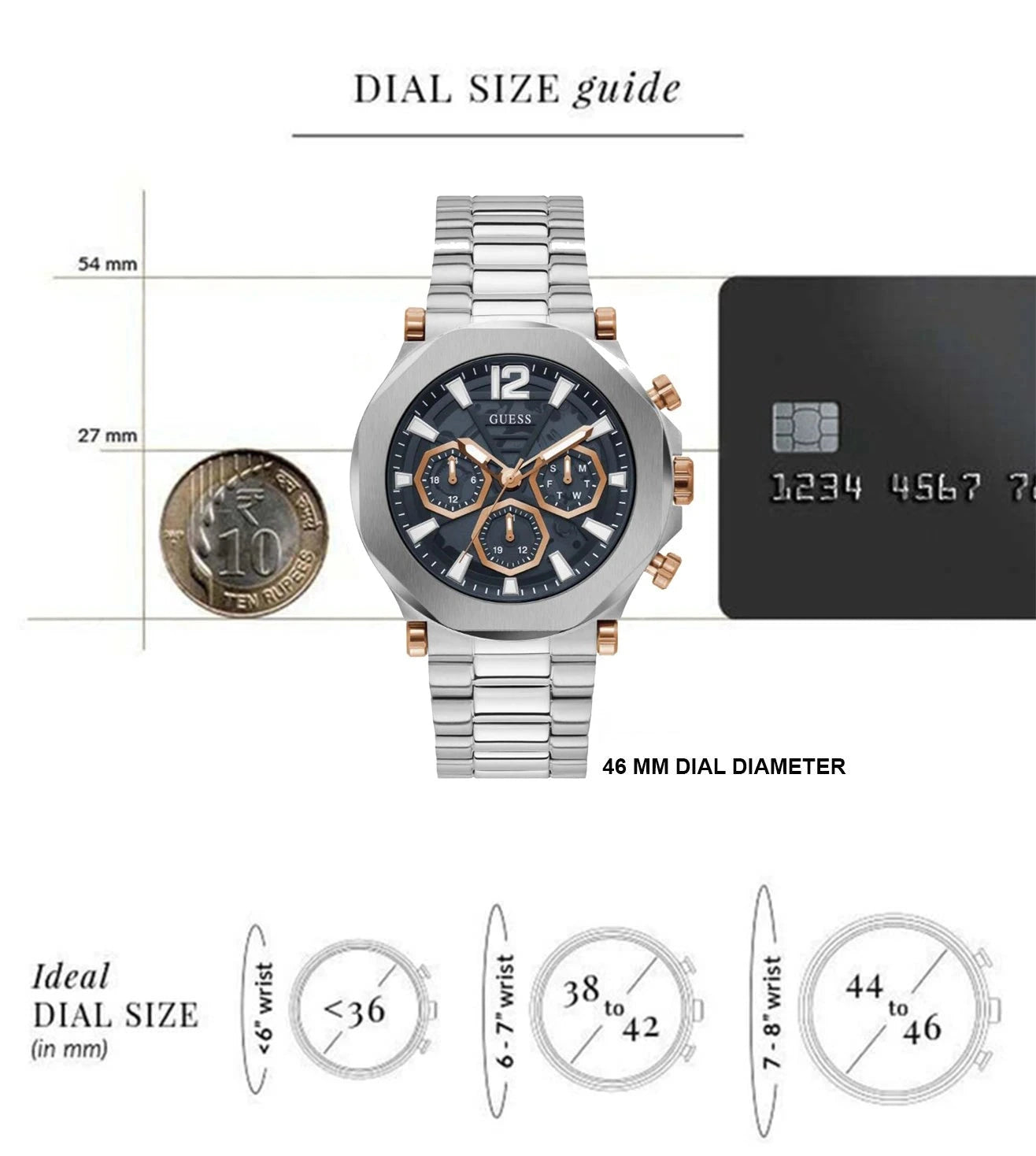 GUESS Edge Black Multi-Function Dial Stainless Steel Men's Watch – GW0539G1