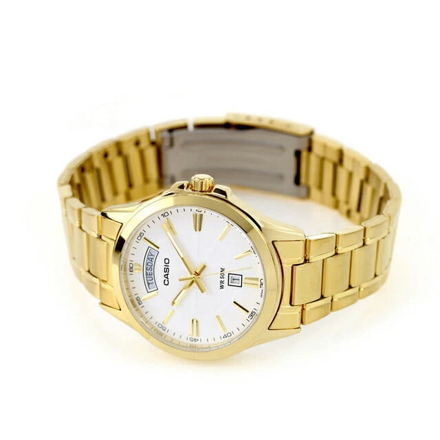 Casio MTP-1381GD-7AVDF Gold-Tone Day-Date Men's Watch