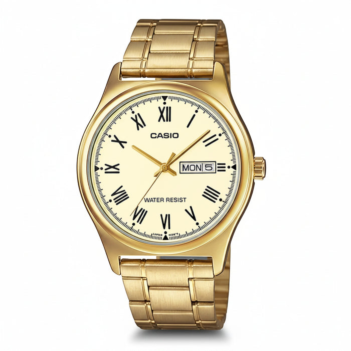 Casio Gold Dial Gold-Tone Men's Watch – MTP-V006G-9BUDF