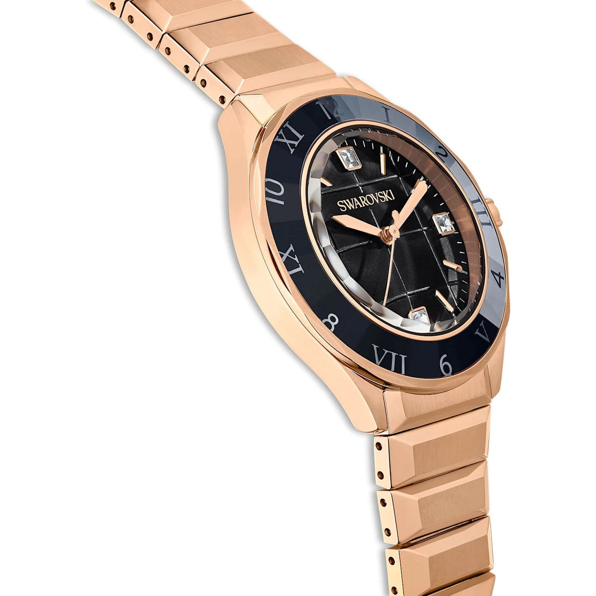 Swarovski Dextera Black Dial Rose Gold-Tone Watch – 5641294