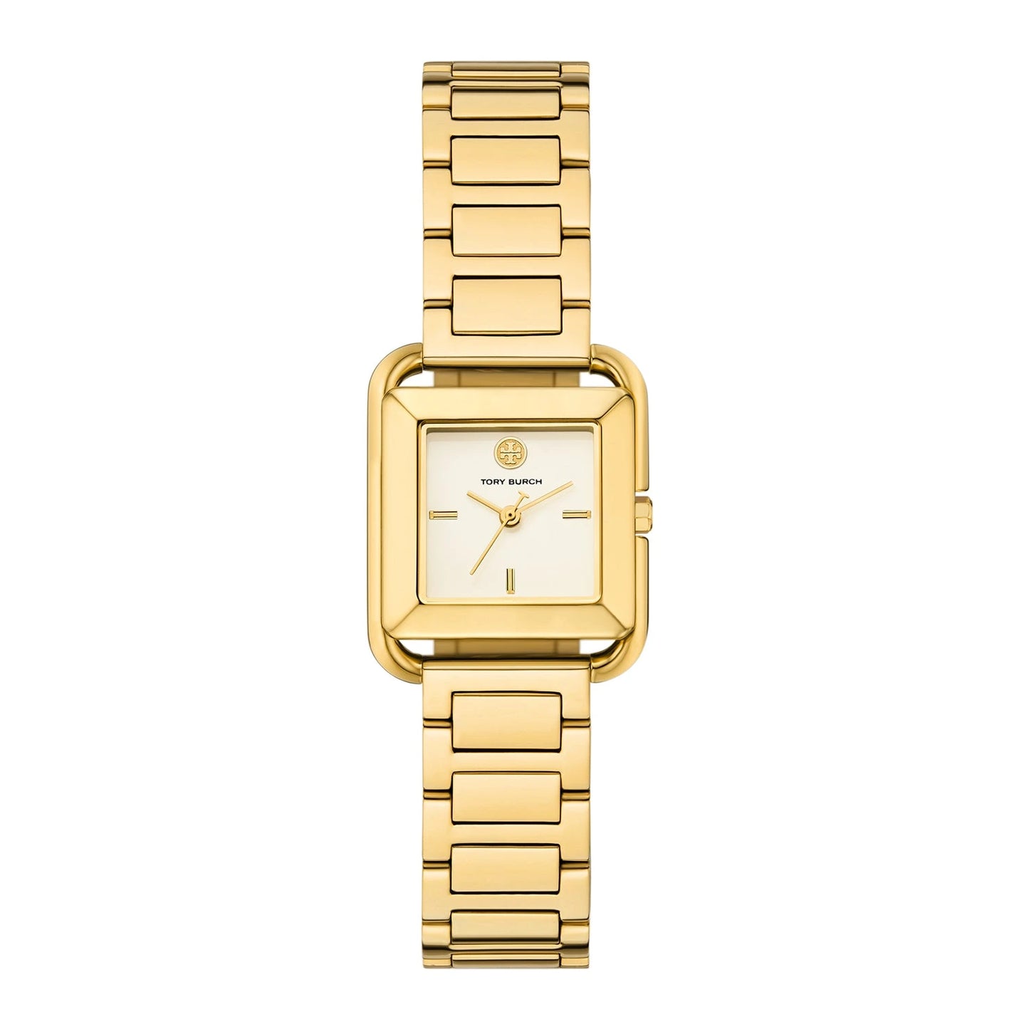 Tory Burch Kira Square Ivory Dial Gold-Tone Stainless Steel Ladies Watch – TBW6020