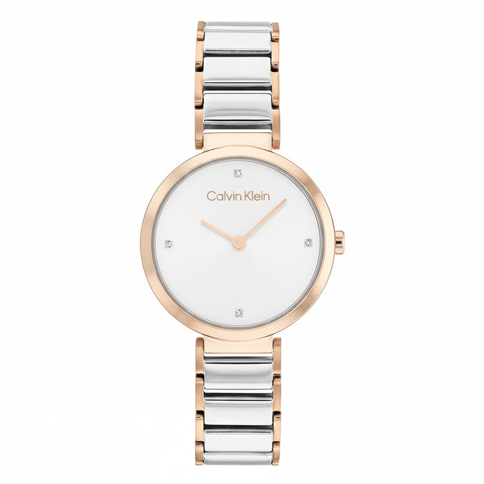 Calvin Klein Minimalistic T-Bar Two-Tone Ladies Watch – 25200139
