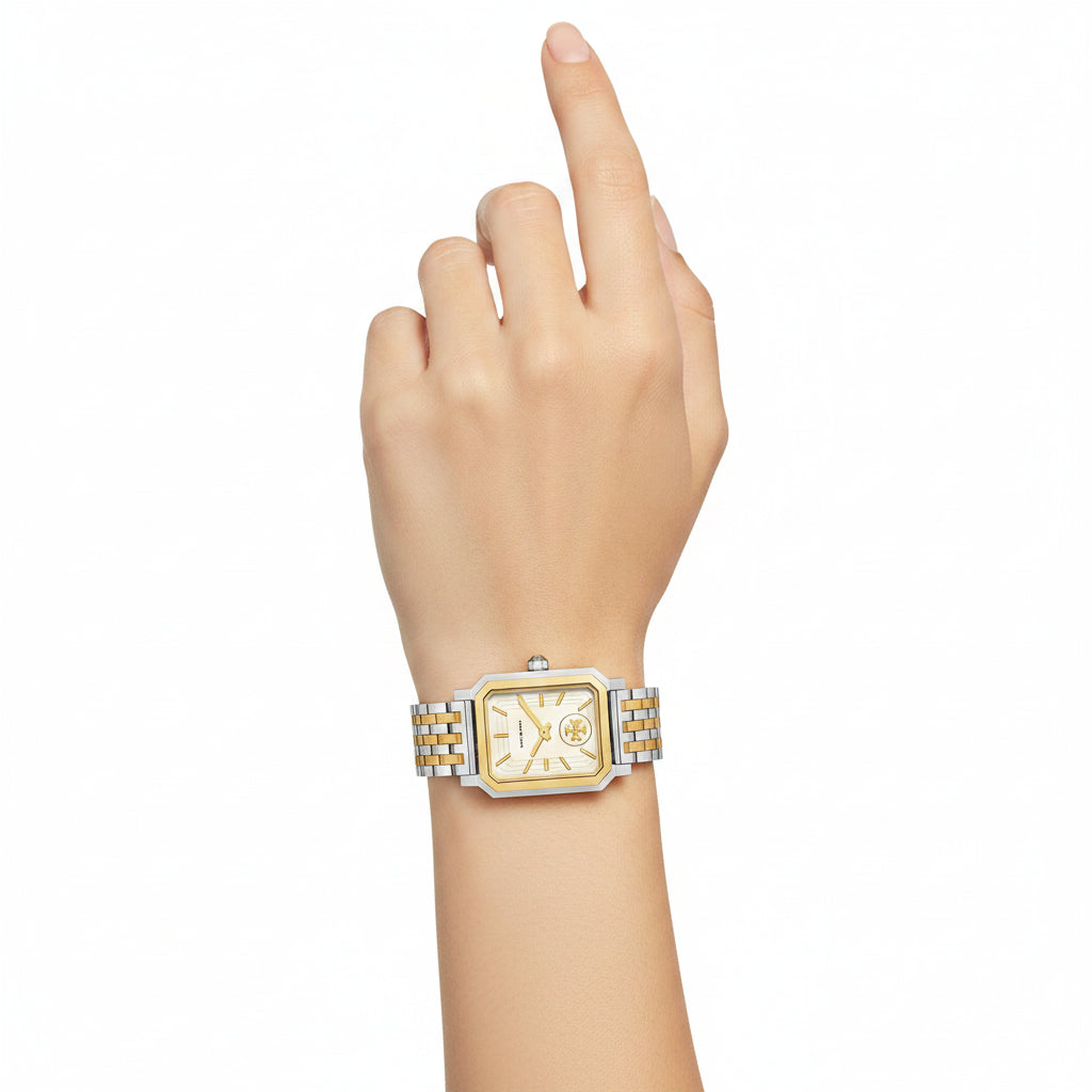 Tory Burch Robinson Cream Dial Two-Tone Stainless Steel Ladies Watch – TBW1501