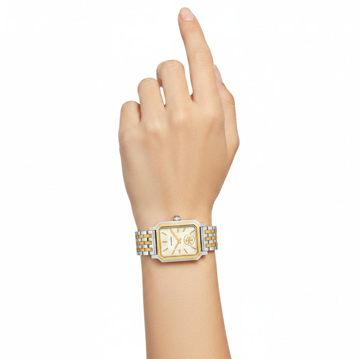 Tory Burch Robinson Cream Dial Two-Tone Stainless Steel Ladies Watch – TBW1501
