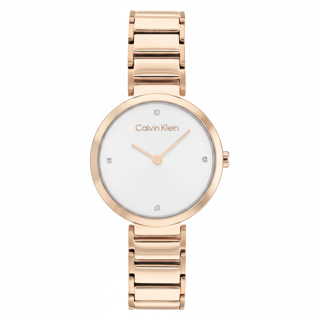 Calvin Klein Minimalistic T-Bar Rose Gold Ladies Watch – 25200140