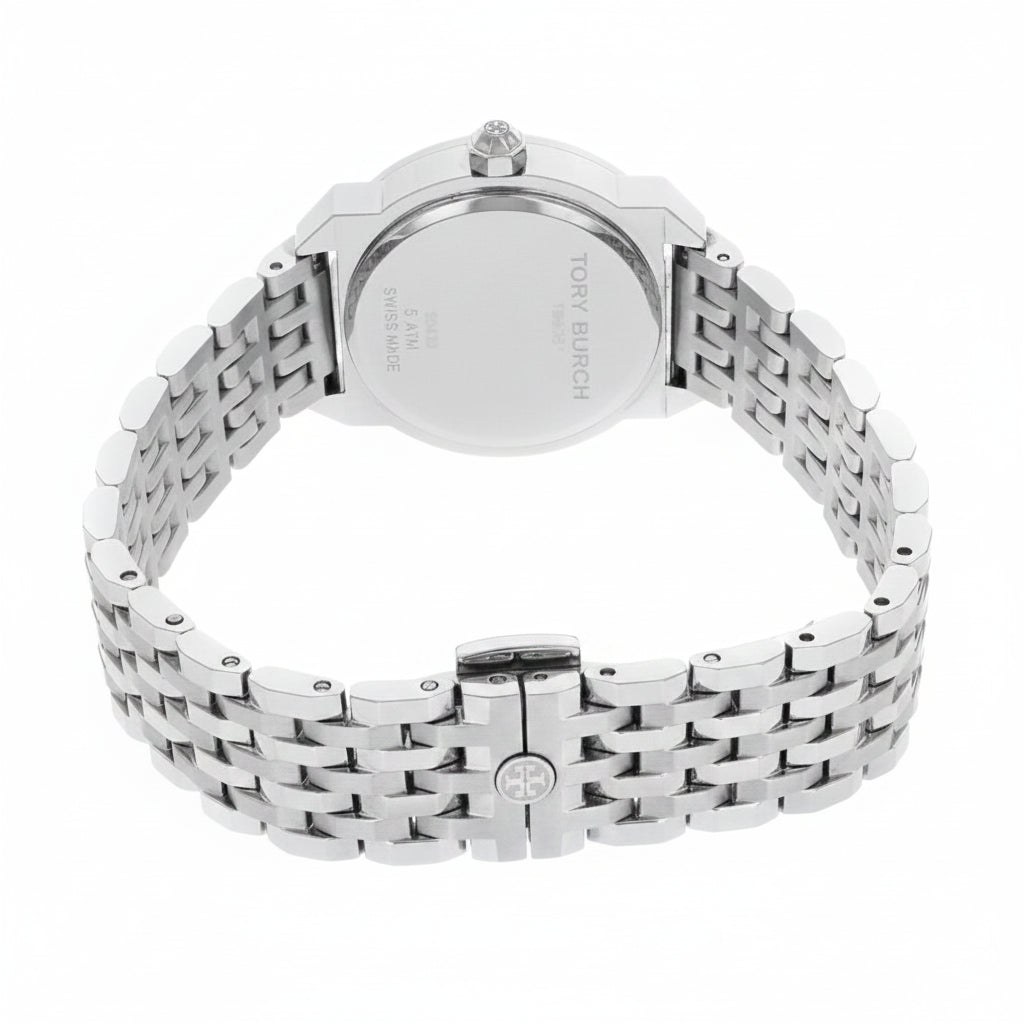 Tory Burch Whitney Ivory Dial Silver Stainless Steel Ladies Watch – TBW8001