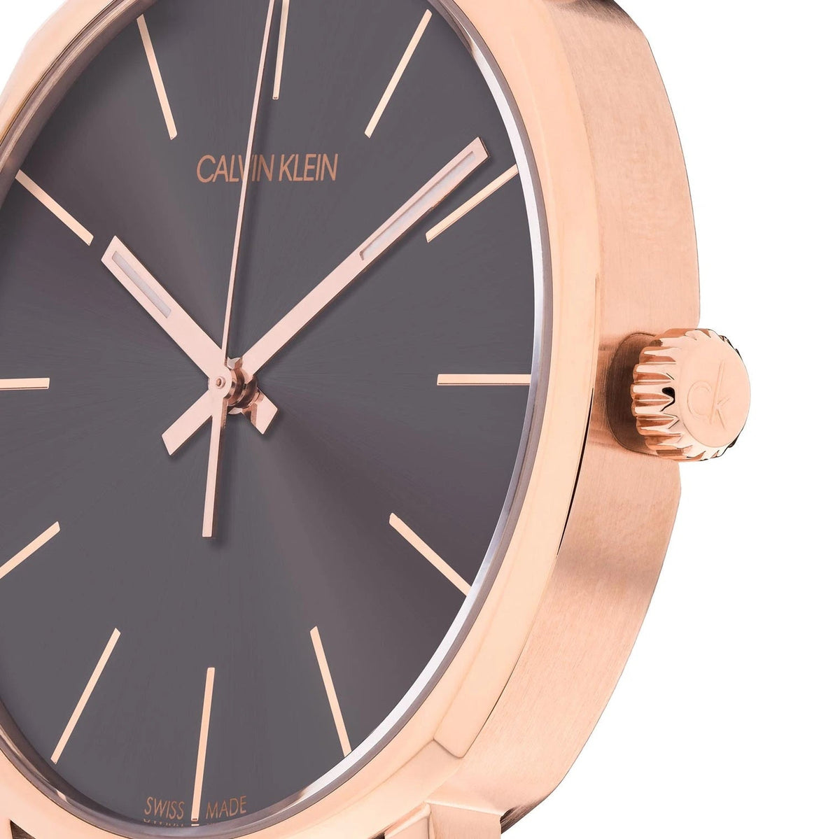 Calvin Klein Posh Grey Dial Black Leather Men's Watch – K8Q316C3