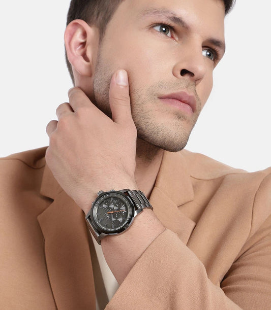 BOSS Solgrade Solar Black & Olive Dial Stainless Steel Men's Watch – 1514034